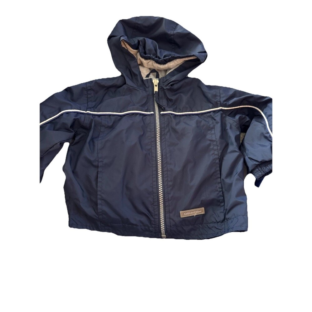 Vintage Y2K Kids Oshkosh Navy Blue Windbreaker Jacket SZ 12 Months